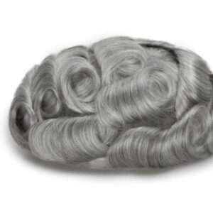 Prótesis Capilar de Malla Francesa con Front Lace, Color Negro 1B con 80% de Canas #1B80