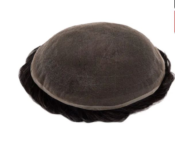 Prótesis Capilar de Malla Francesa con Front Lace, Color Negro 1B con 80% de Canas #1B80 - Imagen 2